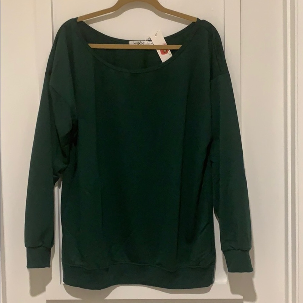 New forest green cotton sweatshirt